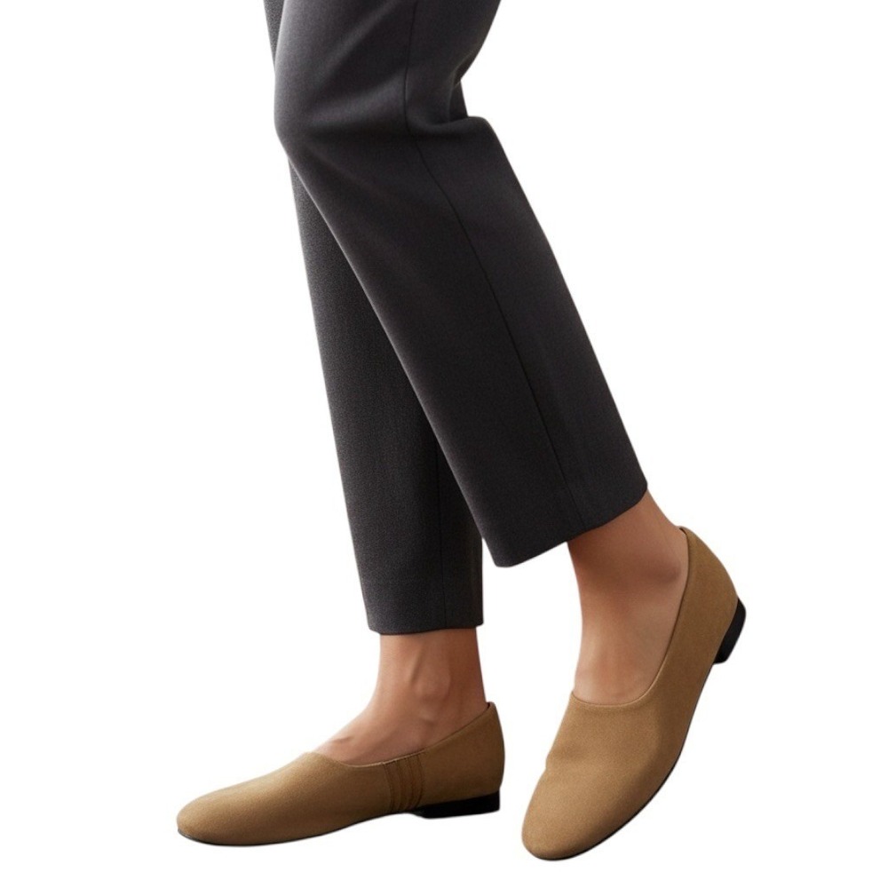 PREVIEW COLLECTION by DSW Women's Hepburn Tan Suede Ballet‎ Flats Shoes 10M
